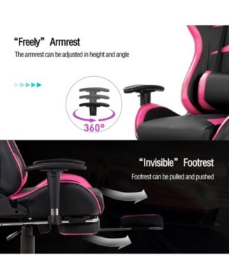 Massage Gaming Chair with Footrest
