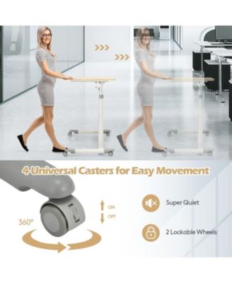 Height Adjustable Computer Desk Sit to Stand Rolling Notebook Table