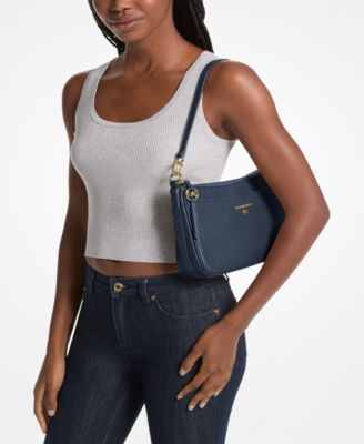 Women's Jet Set Charm Top Zip Leather Convertible Crossbody Shoulder Bag