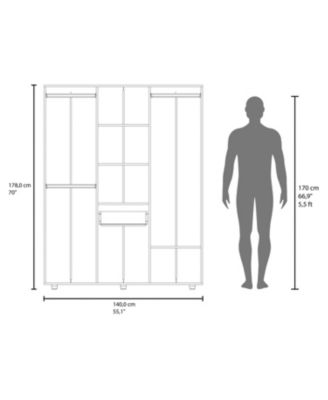 Alamo Lake Armoire Multi-storage with one Drawer, Natural Oak