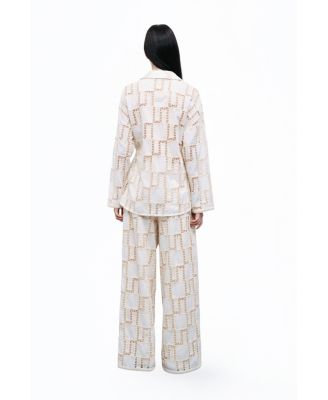 Women's Belted Embroidered Jacket