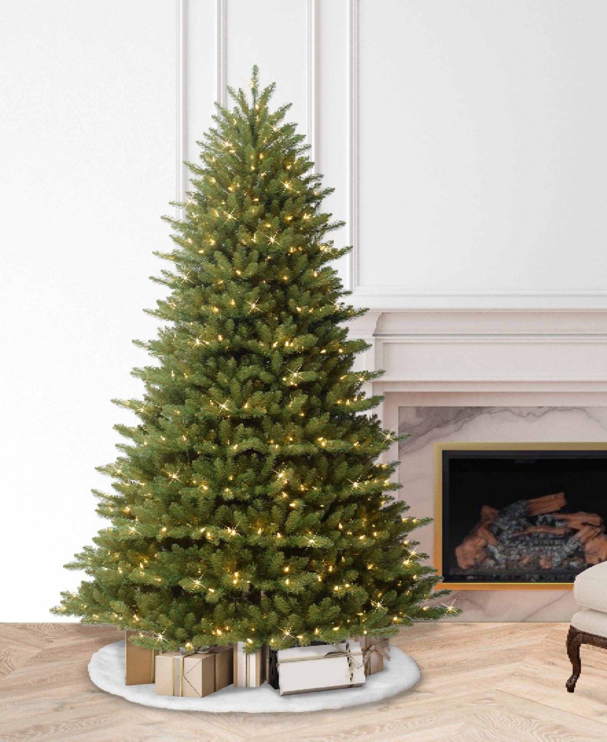 Puleo 6.5FT Pre-lit Franklin Fir Artificial Christmas Tree