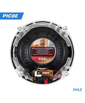 PIC8E 8" In-Wall/In-Ceiling Dual 2-Way Stereo Speakers - 300W, Pair