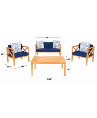 Nunzio 4 Pc Outdoor Set With Accent Pillows