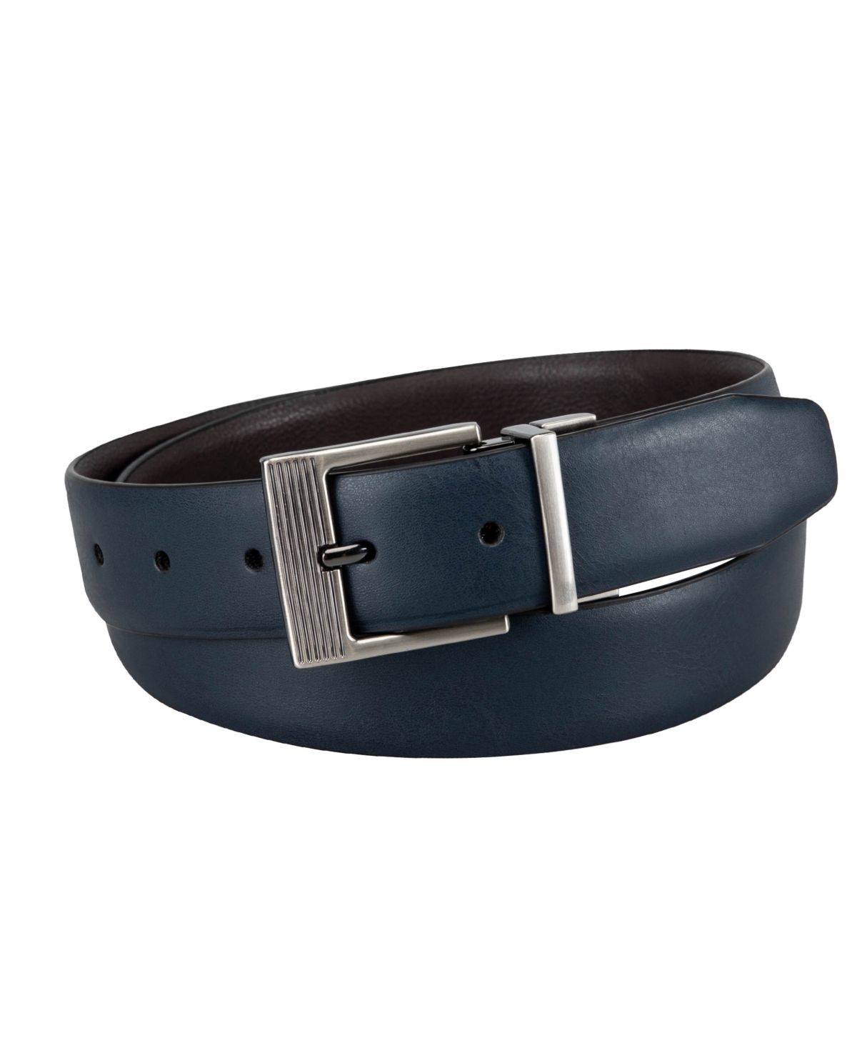 Men's 2-in-1 Modern Reversible Stretch Dress Belt - Navy blue, Brown