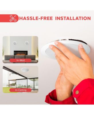 PDIC60 6.5" In-Wall/In-Ceiling 2-Way Stereo Speakers - Flush Mount, White, Pair