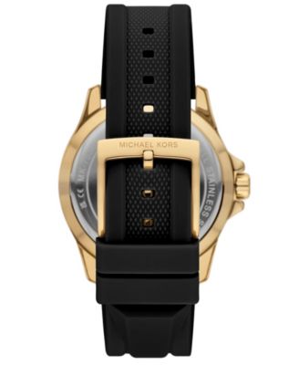 Women's Everest Three-Hand Black Silicone Watch, 40mm