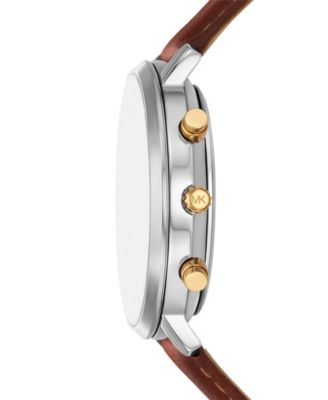 Men's Blake Multifunction Luggage Leather Watch, 42mm