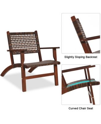 3PCS Patio Rattan Furniture Set Coffee Table