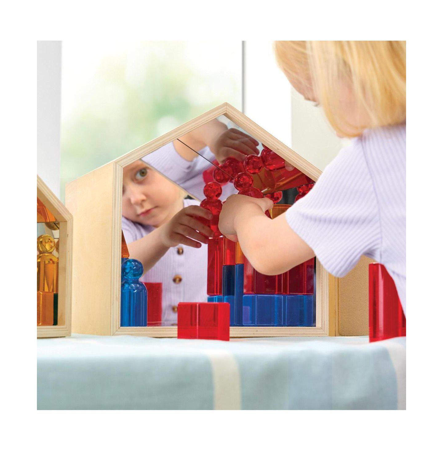 Детские игрушки Kaplan Early Learning Nesting House Mirror Set, цвет: Бежевый / Хаки — фото 5