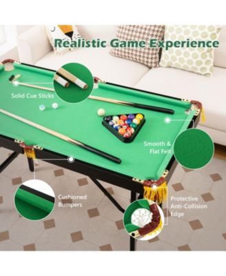 47 Inch Folding Billiard Table with Cues and Brush Chalk