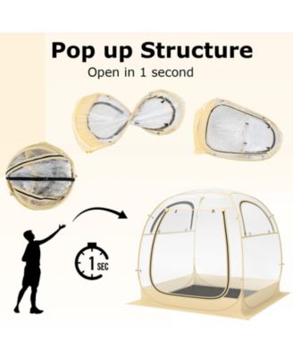 Instant Pop up Sports Tent with Carrying Bag and Floor Mat for 1-2/5-6 People