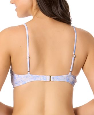 Juniors' Smocked Tie-Front Bikini Top, Exclusively at Macy's 