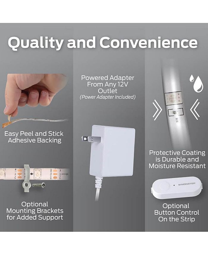 50Ft. Multi-Color LED Light Strip - Gray - 50