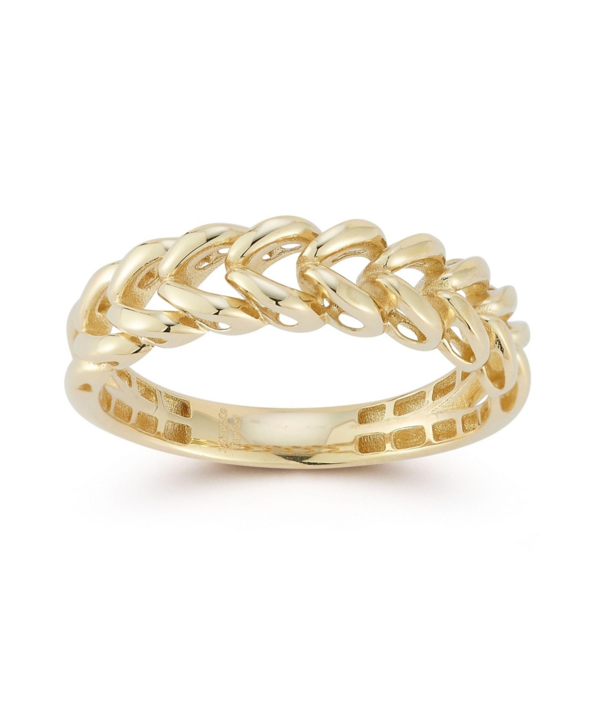 14K Gold Chevron Band Ring - 14k gold