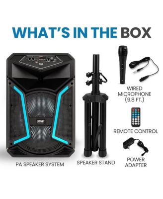 SereneLife 12" Bluetooth PA Speaker & Mic System with LED Lights, 800W