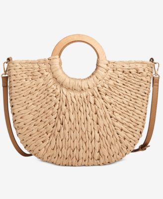 Straw Tote Crossbody, Exclusively at Macy's 