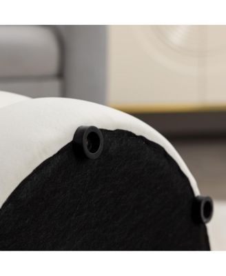 Round Velvet Ottoman Footstool, Small Upholstered Stool for Bedroom, Living Room, or Vanity, Modern Accent Seat-The Pop Home