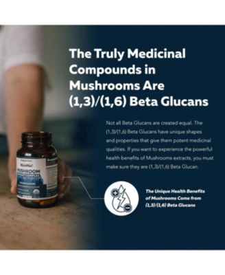 MycoMax Mushroom Complex Capsules - 70% Beta Glucans New Supplement