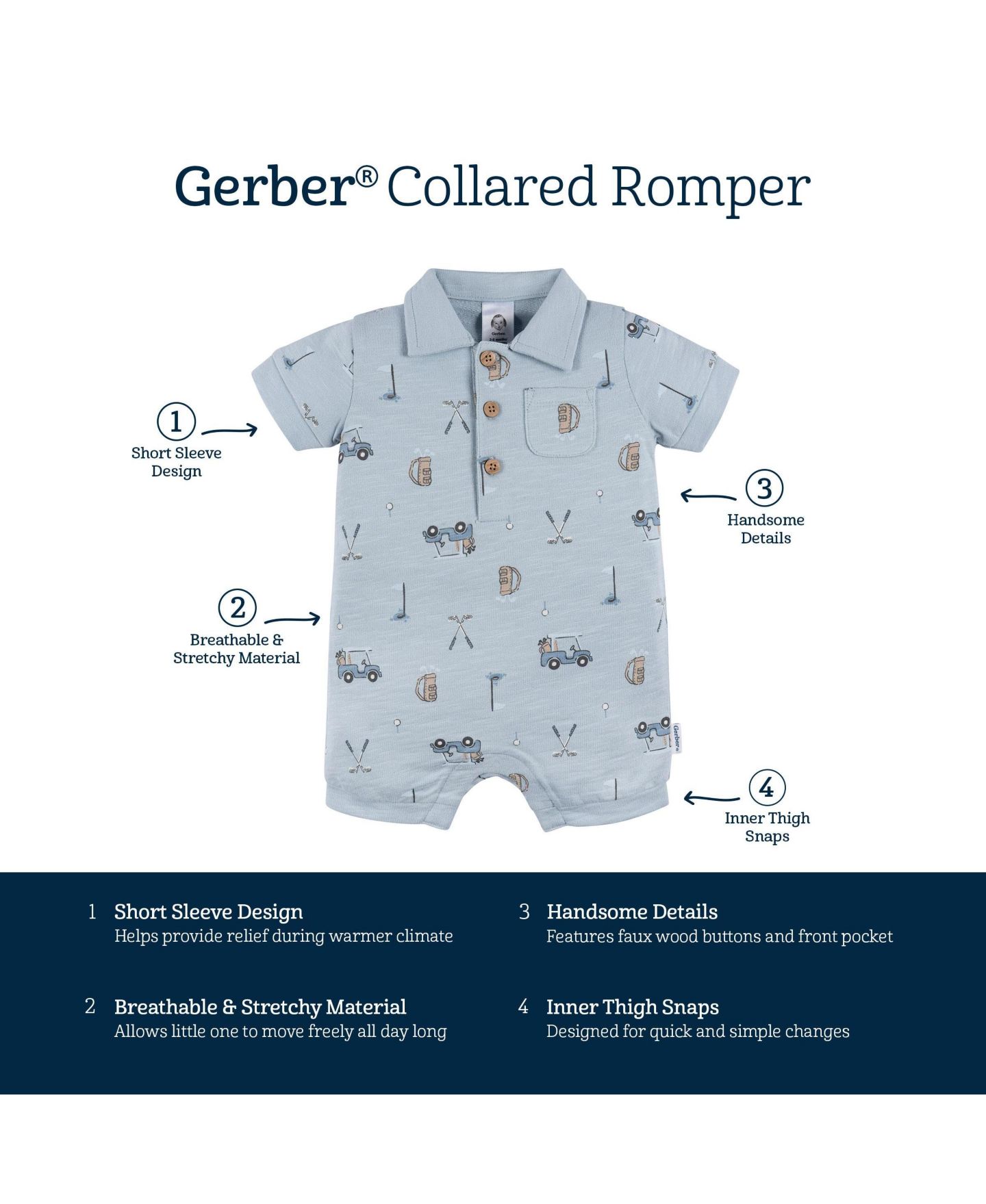 Комбинезон Gerber Polo Golf для мальчиков-малышей — фото 6