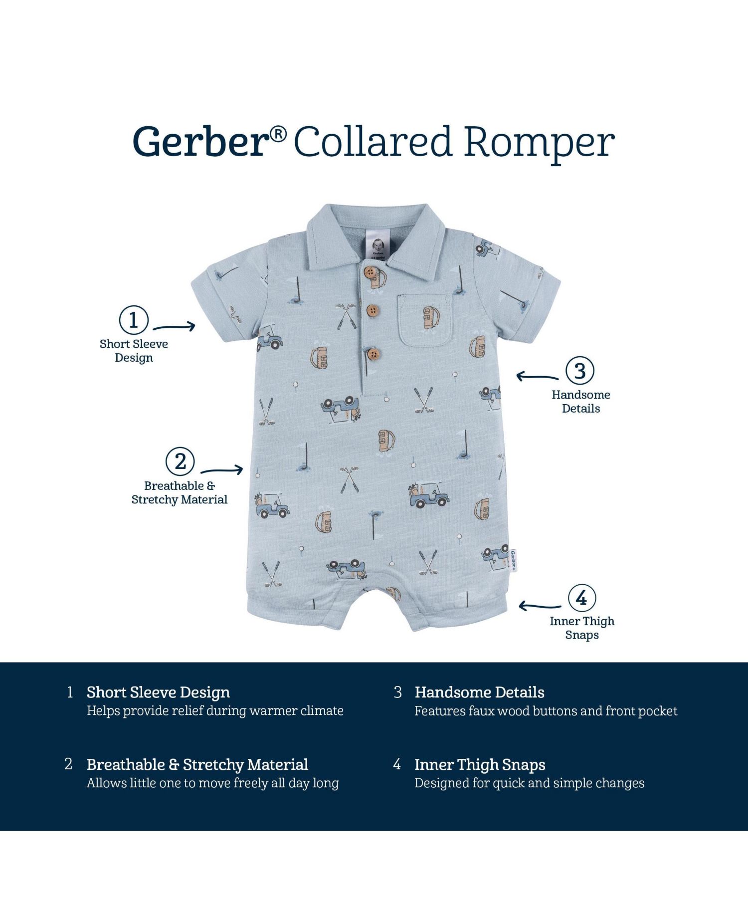 Baby Boys Polo Golf Romper