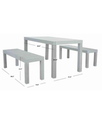 Dario 3 Piece Dining Set W/ Two Benches