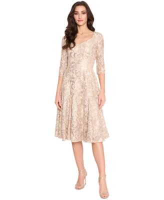 Tahari ASL - Women's Sequined Sweetheart-Neck Midi Dress