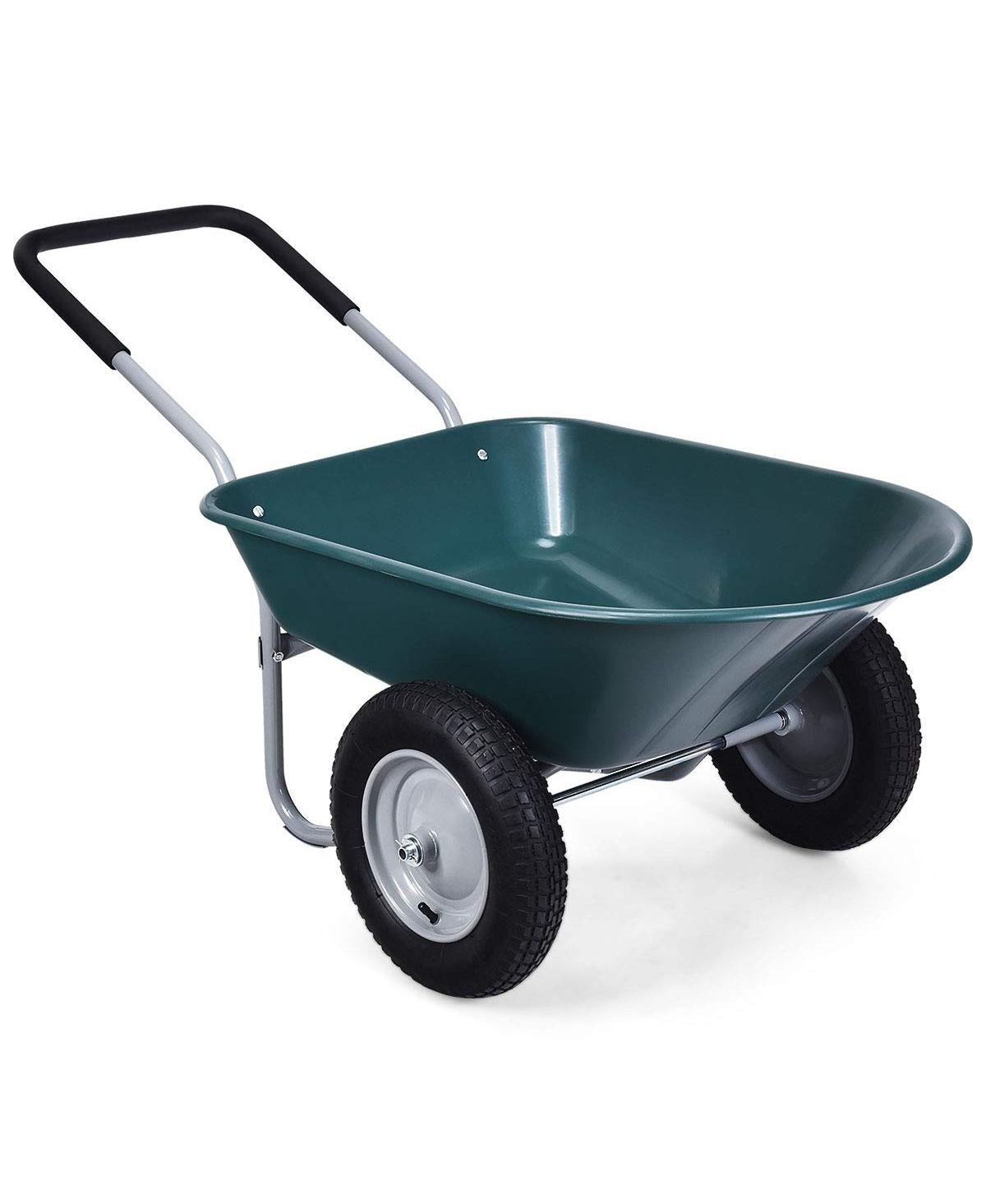 2 Tire Wheelbarrow Garden Cart Heavy-duty Dolly Utility Cart - Green