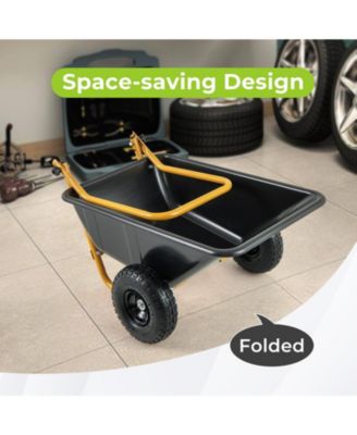 Dual-Wheel Wheelbarrow Garden Utility Cart with Pneumatic Tires