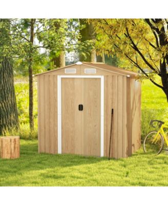 Lockable Sliding Doors 6 x 4 Feet Galvanized Steel Storage Shed