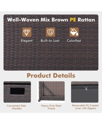 Wicker Outdoor Storage Box with Zippered Liner