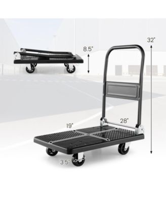 360&amp;#xB0; Swivel Wheels, Non-Slip Platform Folding Push Cart Dolly