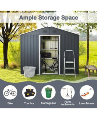 Outdoor Storage Shed with Lockable Door and Air Vent Window