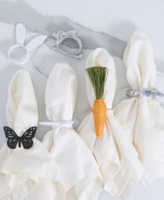 Silver Rabbit Napkin Ring, Set of 4