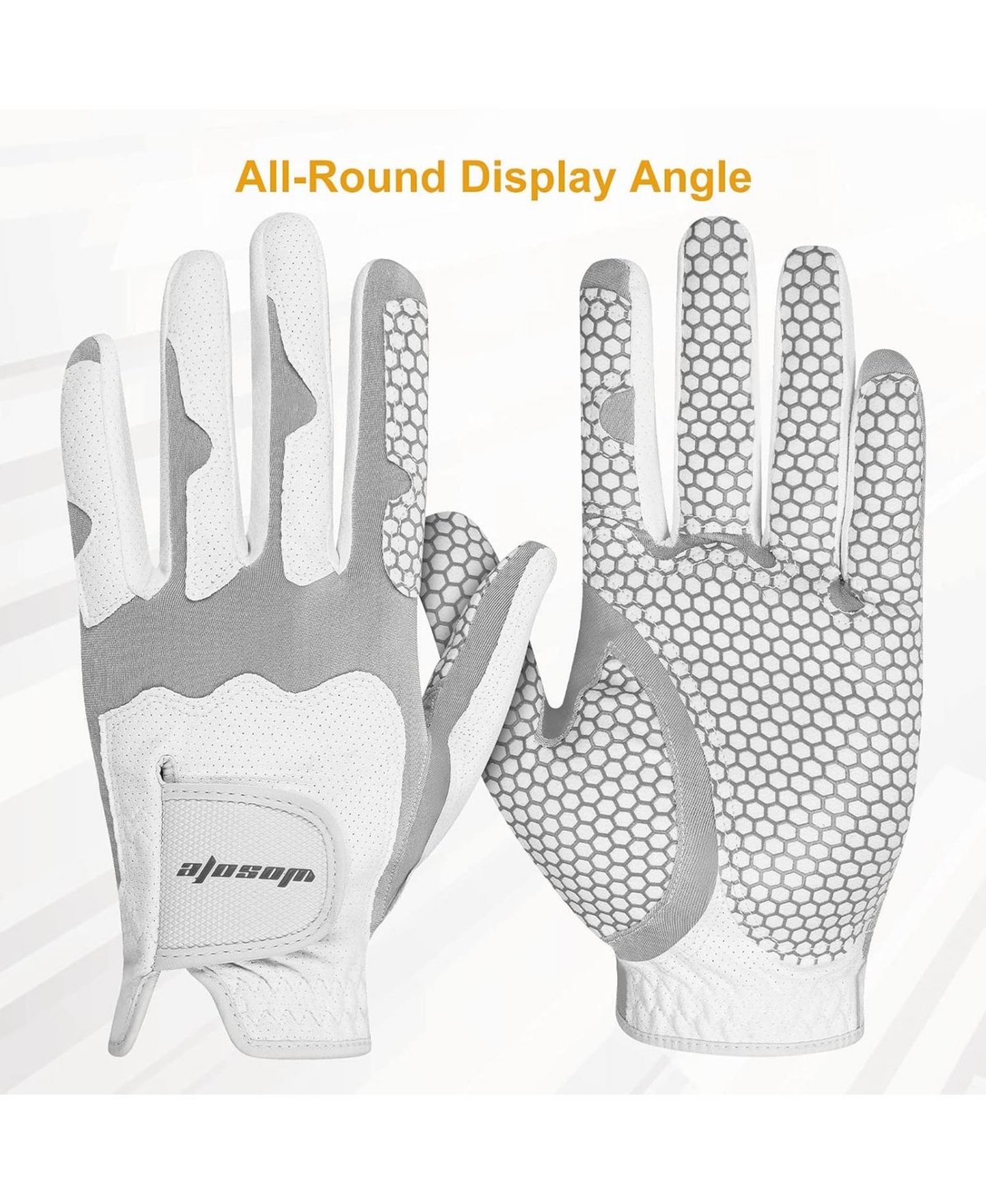 Wosofe Golf Gloves for Men s Left Hand Lycra Korean Nanometer Grip Soft Comfortable Pack of 2