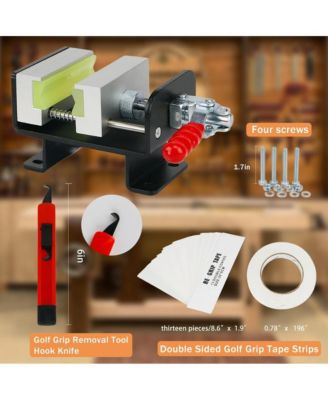 Golf Club Regrip Vise Tool Golf Club Gripping Station Quick Shaft Clamp Grip replacement tool package Rubber Non-Slip Manual Handle Easy to Install Detachable Golf Workshop Supplies