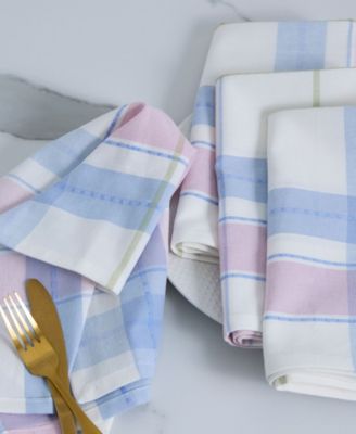 Oh Hoppy Day Plaid Cotton Napkins, Set of 4