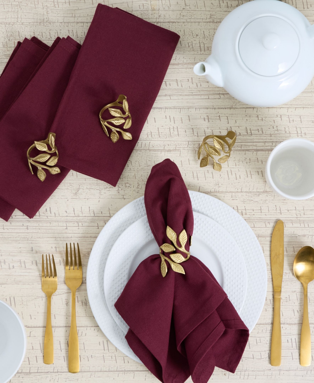 Design Imports Vine Napkin Ring, Set Of 4 In Gold