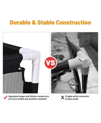 Extra Large Mesh Pool Storage Bin 214 Gallon Noodles Toys Holder 6 Wheels Rolling Cart Black