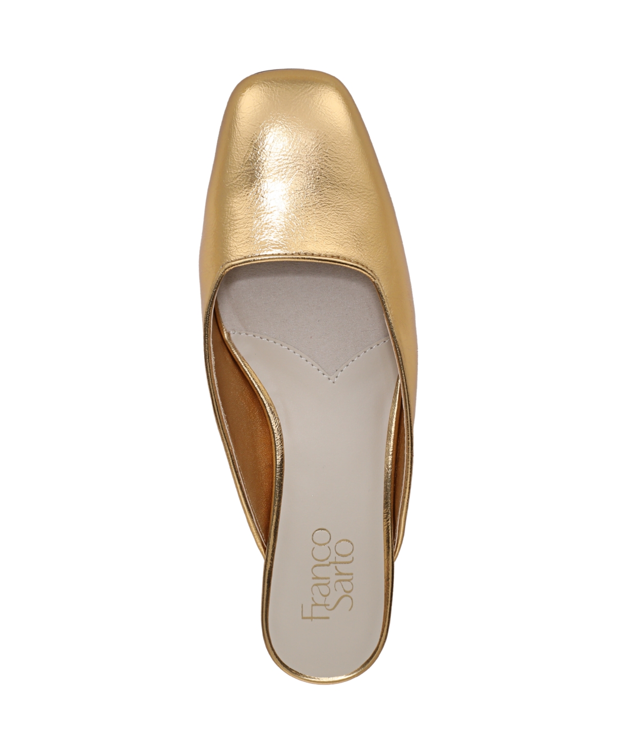 Franco Sarto Women's Dayla Square Toe Block Heel Mules In Gold Faux Leather