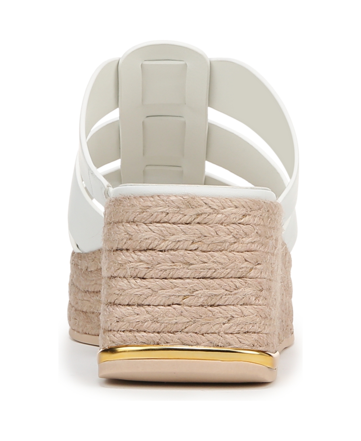 Franco Sarto Women's Tevin Open Square Toe Espadrille Slide Platform Sandals In Bright White Faux Leather