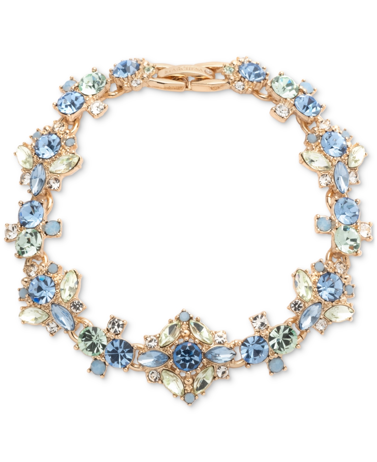 Gold-Tone Multi-Stone Flex Bracelet - Navy