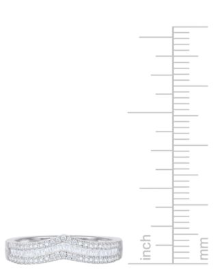 Diamond Baguette & Round Chevron Ring (1/3 ct. t.w.) in 14k White Gold