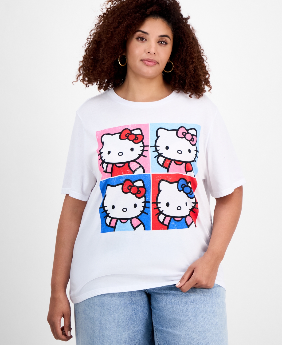 Trendy Plus Size Hello Kitty Tee - White