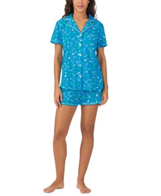 Women's Printed Short-Sleeve Boxer Pajama Set