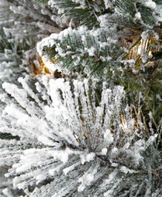 Puleo 4.5FT Pre-Lit Flocked Patagonia Pine Pencil Artificial Christmas Tree