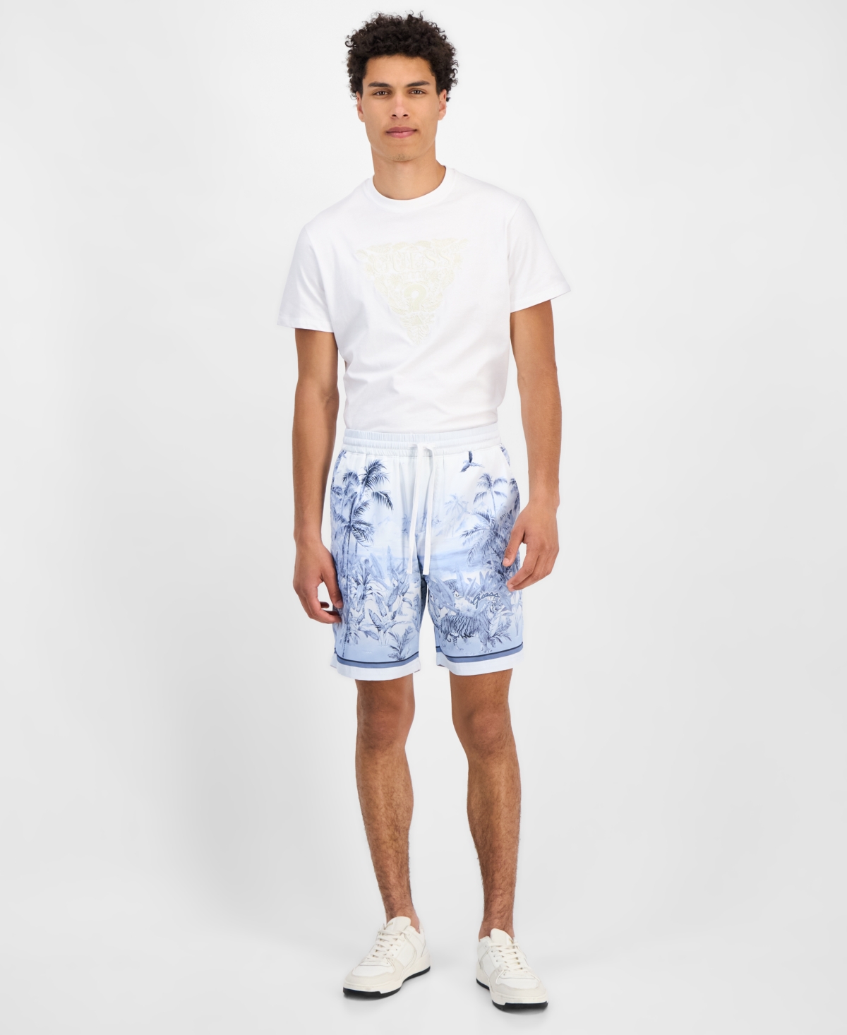 Men's Charm Big Cat 7-1/2" Shorts - Big Cat Paradise Blue