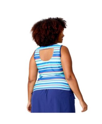 Plus Size Full Side Shirring Tankini Top