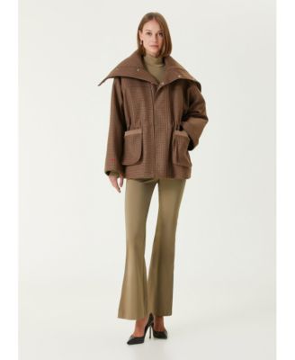 Women's Wool & Cashmere Blend Oversized Puffer Coat