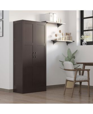 Storage Cabinet w/ Storage Shelves, Pantry Cabinet,